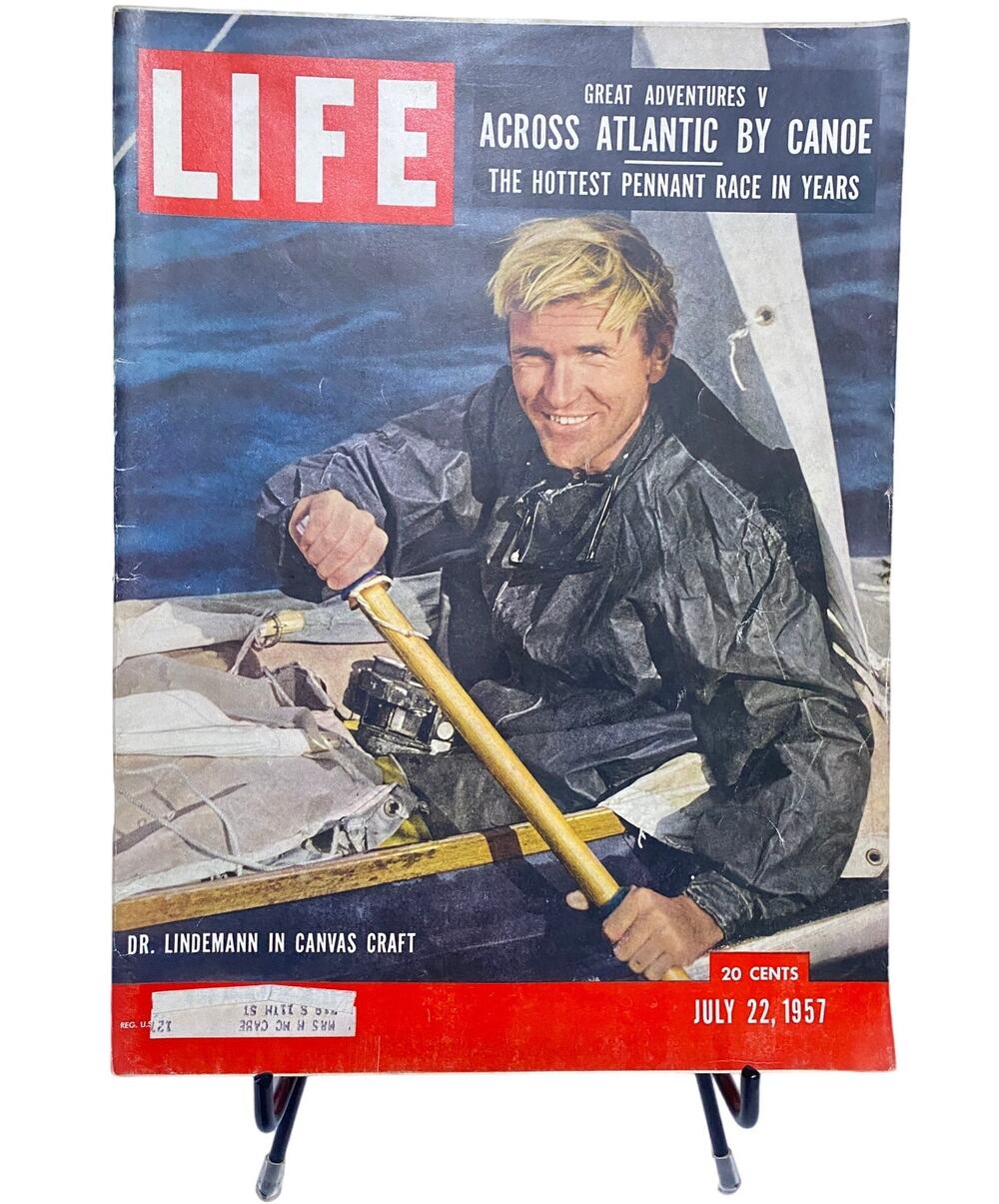 LIFE Magazine July 22 1957 Dr Hannes Lindemann Atlantic Canoe Crossing Cover